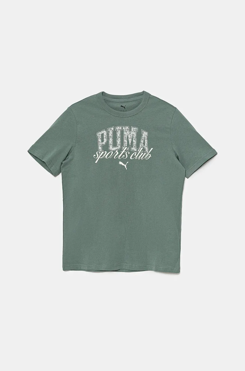 Puma tricou de bumbac pentru copii CLASS Graphic Tee culoarea verde, cu imprimeu, 685814
