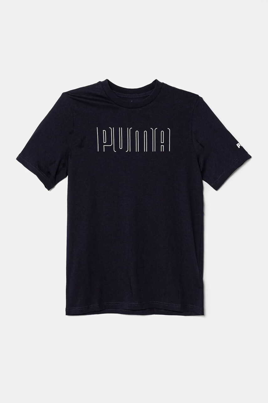 Puma tricou de bumbac pentru copii SPORT Graphic Tee culoarea bleumarin, cu imprimeu, 685850
