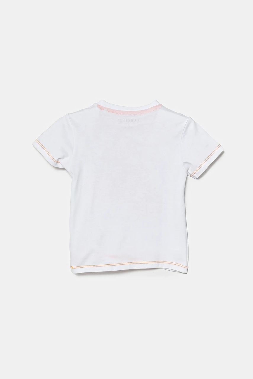 Детская хлопковая футболка Guess цвет белый с принтом N5GI00 K8HM4 Детская хлопковая футболка Guess цвет белый с принтом N5GI00 K8HM4