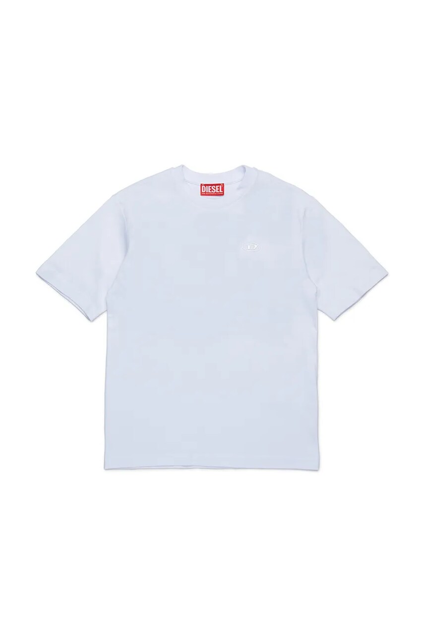 Diesel tricou de bumbac pentru copii TBOGGYMEGOVALD OVER T-SHIRT culoarea alb, cu imprimeu, J02276 Diesel tricou de bumbac pentru copii TBOGGYMEGOVALD OVER T-SHIRT culoarea alb, cu imprimeu, J02276