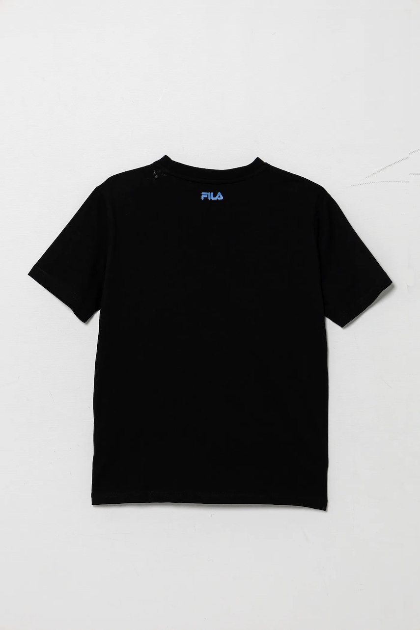 Детская хлопковая футболка Fila IFFEZHEIM цвет чёрный с принтом FAT0667 Детская хлопковая футболка Fila IFFEZHEIM цвет чёрный с принтом FAT0667