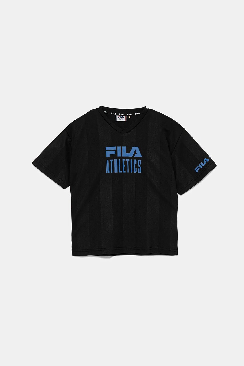 Fila tricou copii IGGENSBACH culoarea negru, cu imprimeu, FAT0670