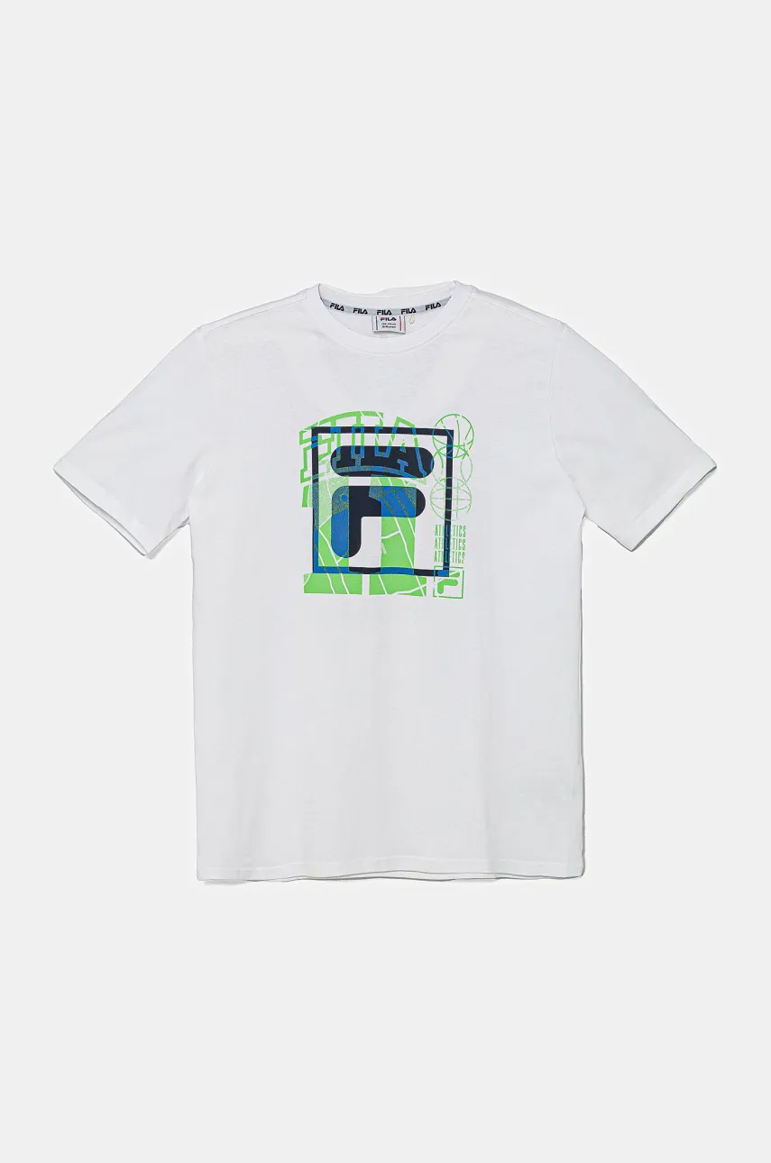 Fila tricou de bumbac pentru copii ILLERKIRCHBERG culoarea alb, cu imprimeu, FAT0678