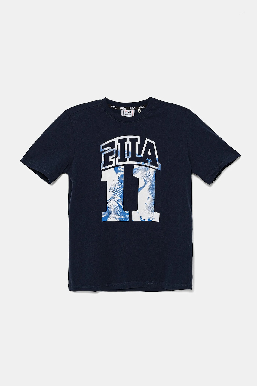 Fila tricou de bumbac pentru copii ILLERRIEDEN culoarea albastru marin, cu imprimeu, FAT0681