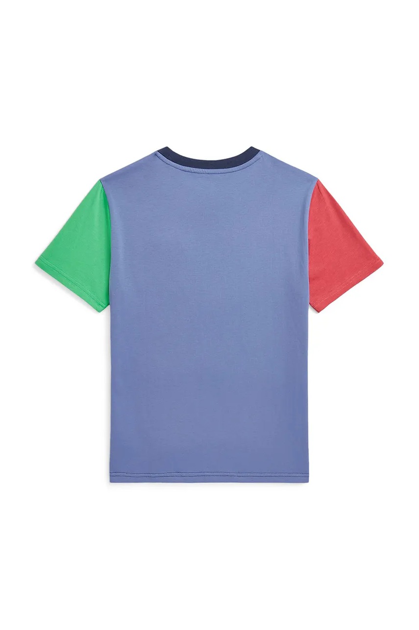 Детская хлопковая футболка Polo Ralph Lauren цвет синий однотонная 323861435010 Детская хлопковая футболка Polo Ralph Lauren цвет синий однотонная 323861435010