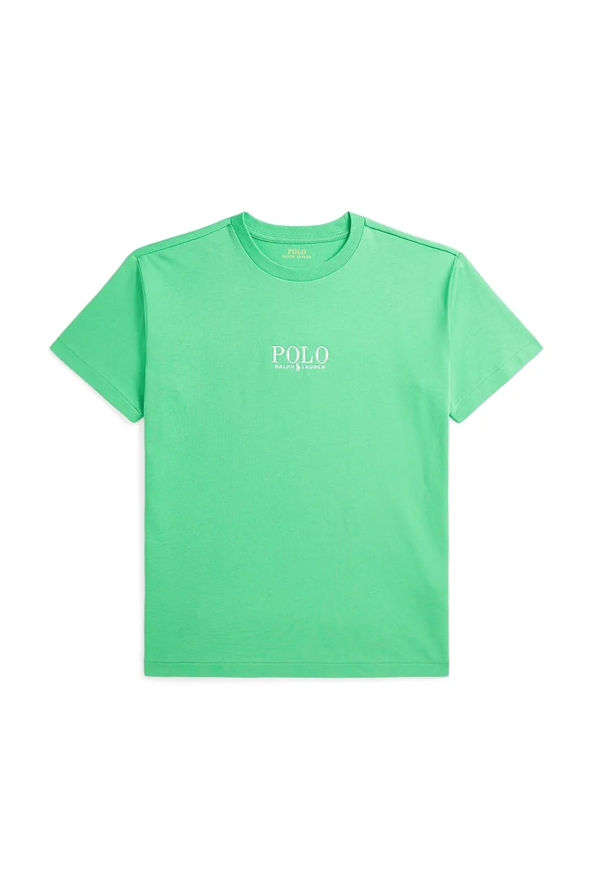 Levně Bavlněné tričko Polo Ralph Lauren zelená barva, 323964779003