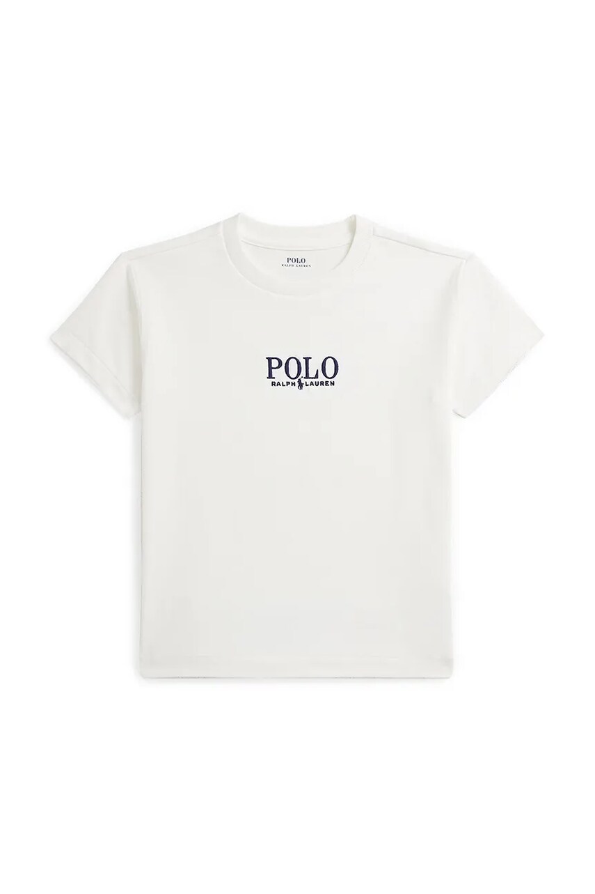 Levně Dětské bavlněné tričko Polo Ralph Lauren bílá barva, s aplikací, 322964779002