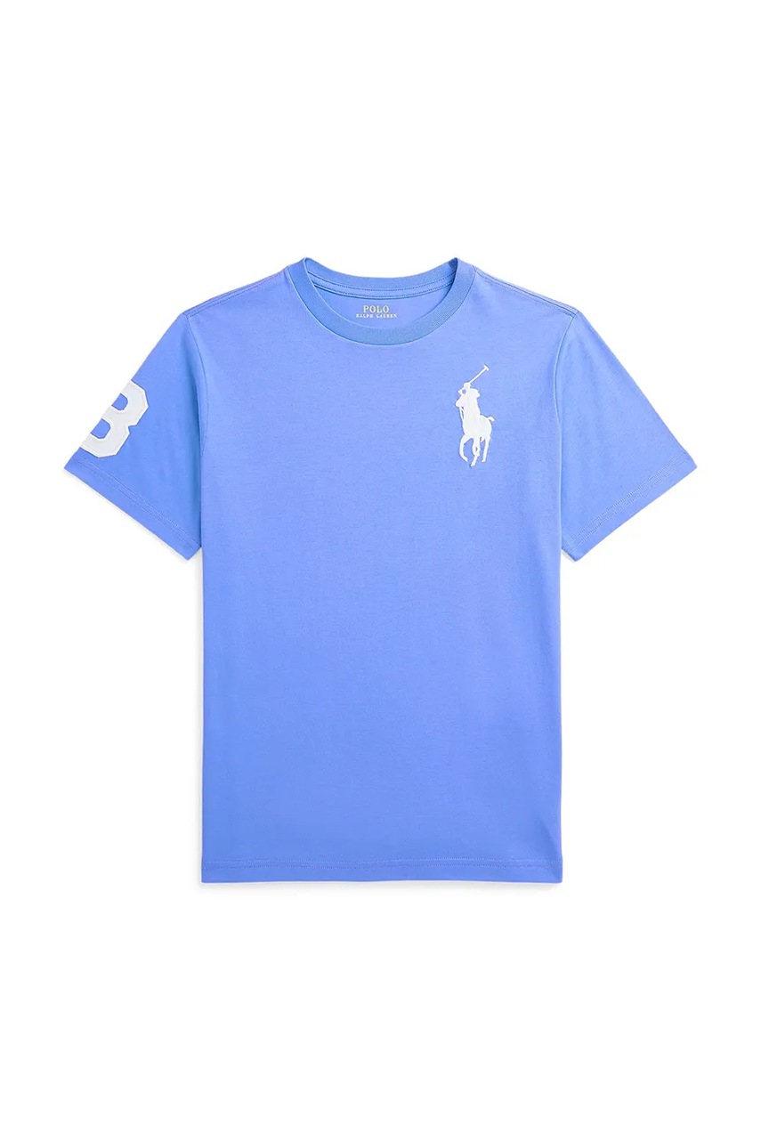 

Детска памучна тениска Polo Ralph Lauren в синьо с изчистен дизайн 323832907062, Син