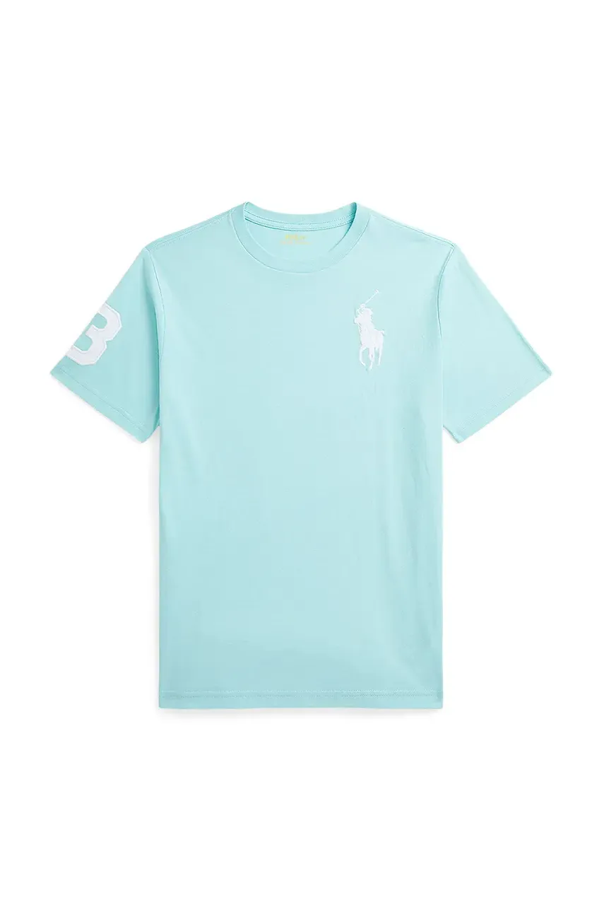 Levně Dětské bavlněné tričko Polo Ralph Lauren tyrkysová barva, 323832907064