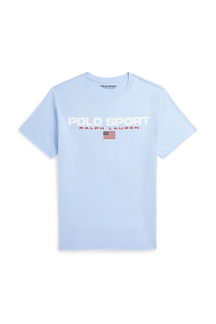 

Детска памучна тениска Polo Ralph Lauren в синьо с принт 323837629008, Син
