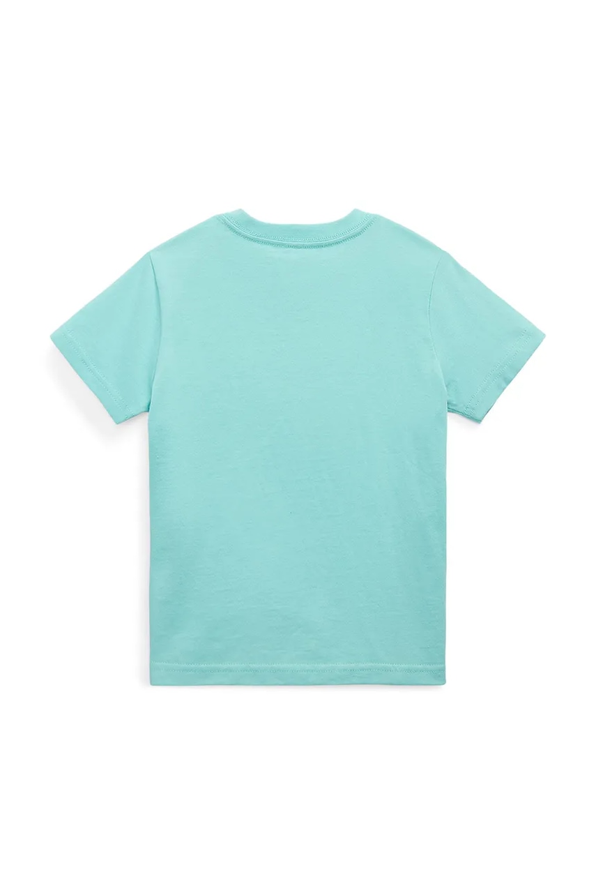 Детская хлопковая футболка Polo Ralph Lauren цвет бирюзовый однотонная 322832904176 Детская хлопковая футболка Polo Ralph Lauren цвет бирюзовый однотонная 322832904176