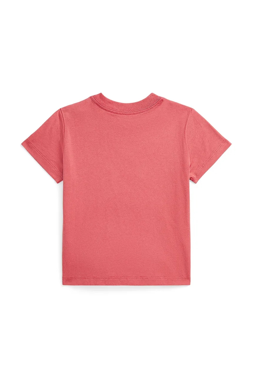 Детская хлопковая футболка Polo Ralph Lauren цвет красный с принтом 320965276001 Детская хлопковая футболка Polo Ralph Lauren цвет красный с принтом 320965276001