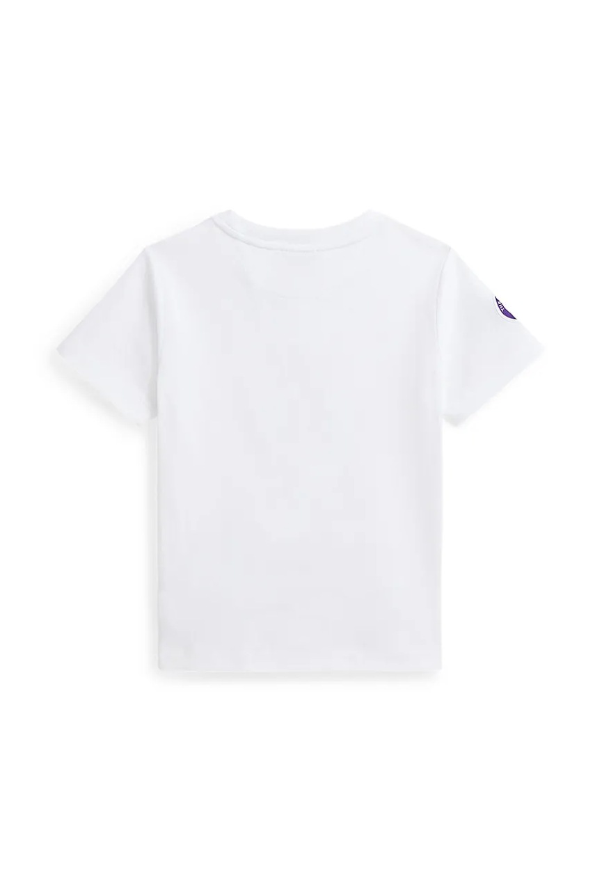 Детская хлопковая футболка Polo Ralph Lauren Wimbledon Collection цвет белый с принтом 322967651001
