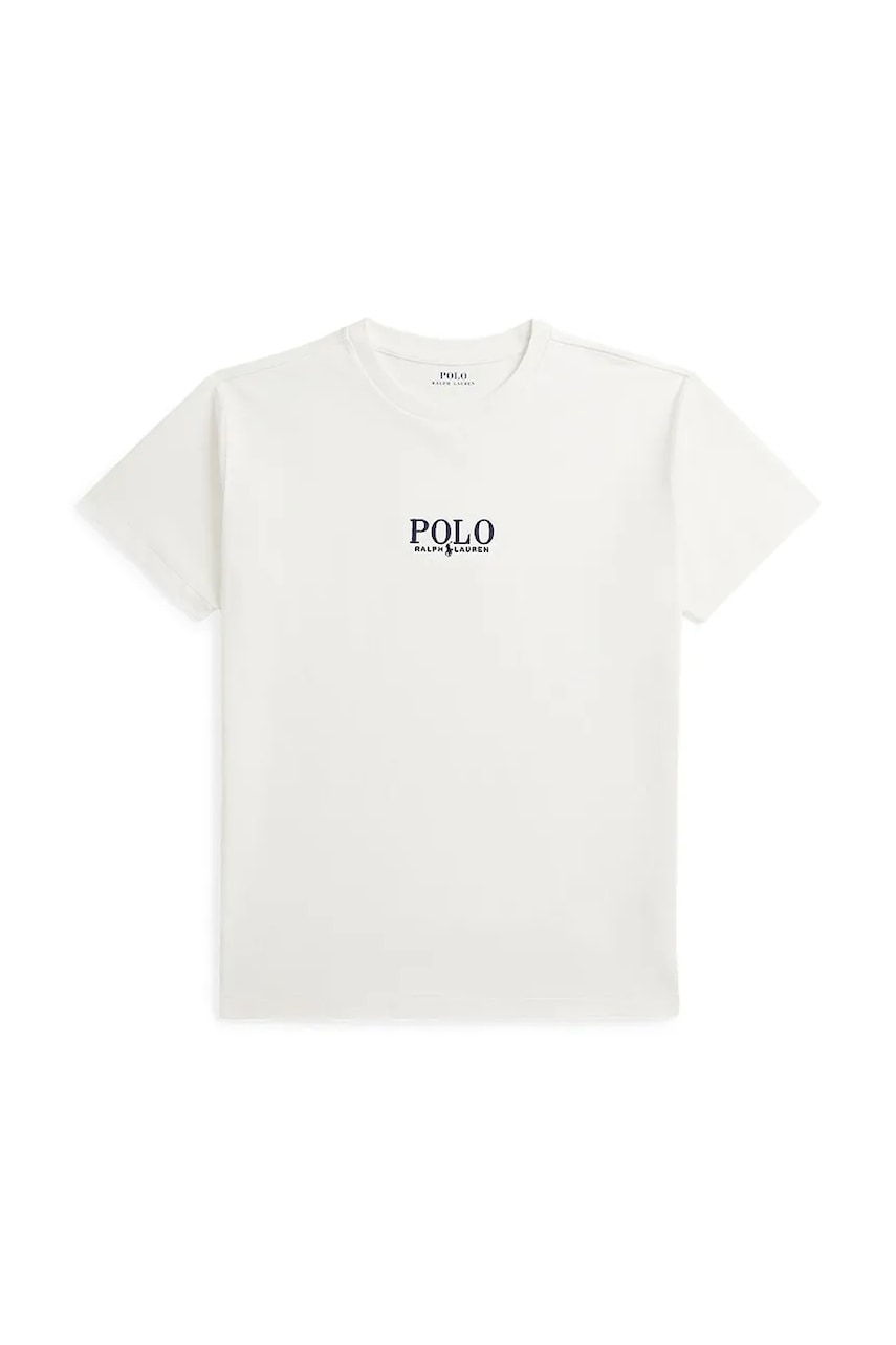 Levně Dětské bavlněné tričko Polo Ralph Lauren bílá barva, 323964779002