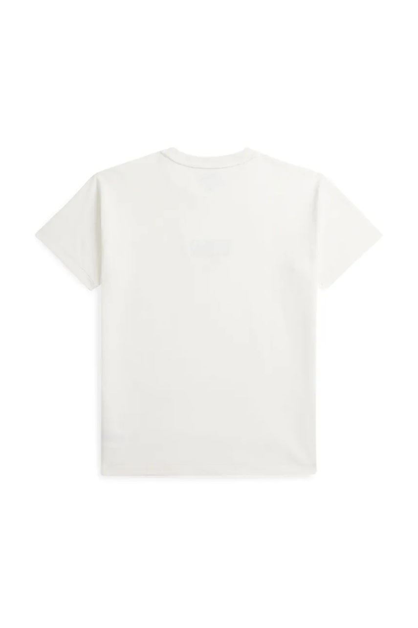 Дитяча бавовняна футболка Polo Ralph Lauren колір білий однотонна 323964779002