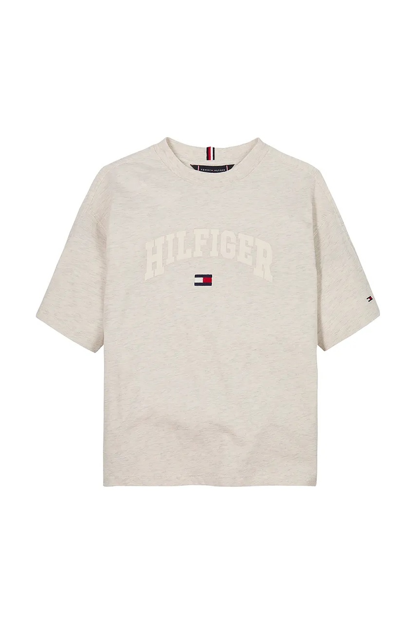 Детская хлопковая футболка Tommy Hilfiger цвет белый с принтом KB0KB09533 Детская хлопковая футболка Tommy Hilfiger цвет белый с принтом KB0KB09533