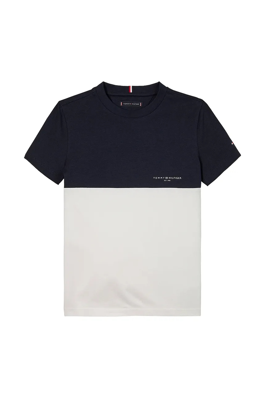 Детская хлопковая футболка Tommy Hilfiger цвет чёрный однотонная KB0KB09617 Детская хлопковая футболка Tommy Hilfiger цвет чёрный однотонная KB0KB09617