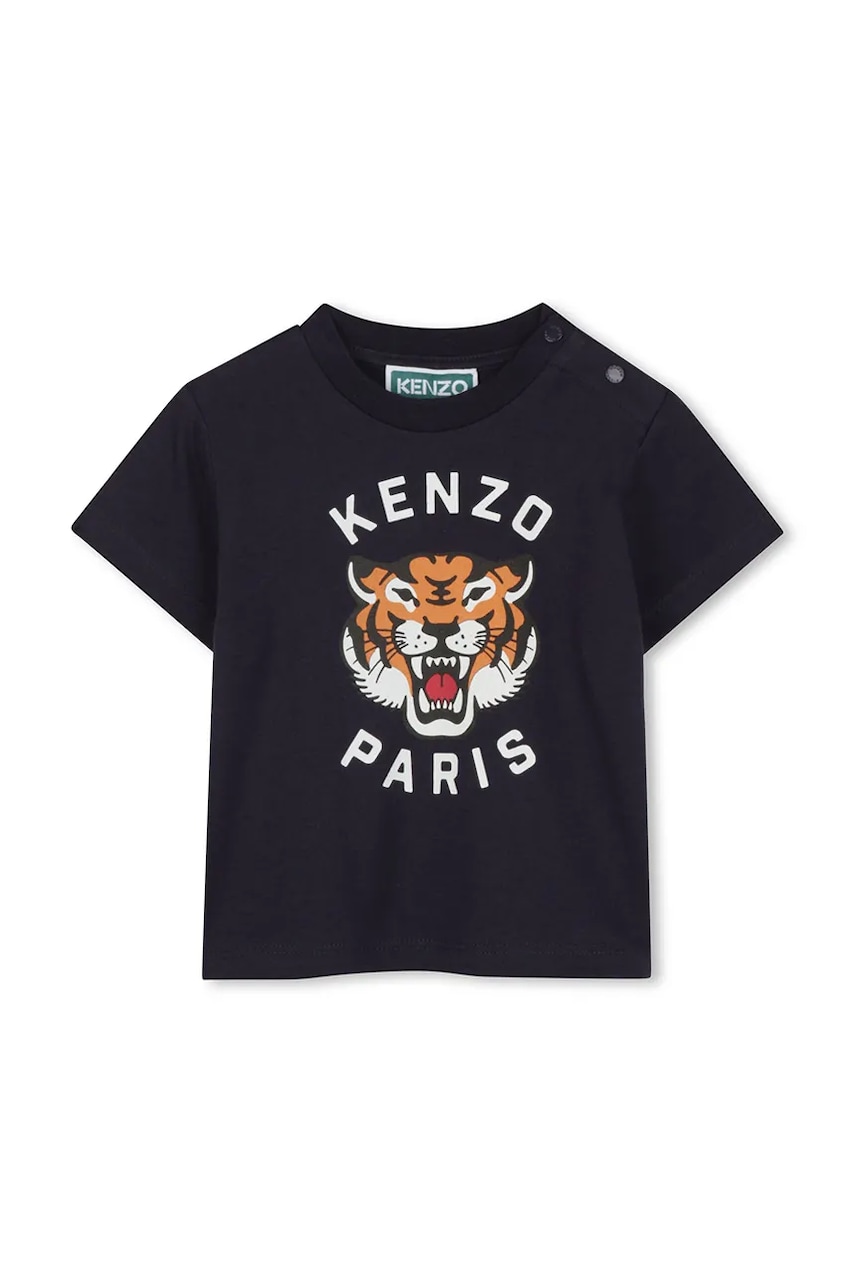 Kenzo Kids tricou de bumbac pentru copii culoarea albastru marin, cu imprimeu, K60971