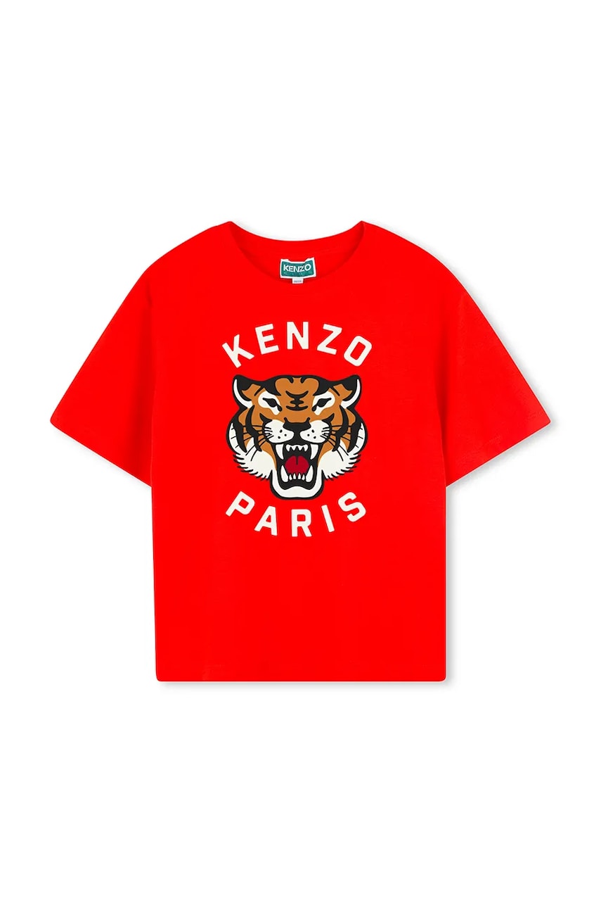 Kenzo Kids tricou de bumbac pentru copii culoarea roșu, cu imprimeu, K61137