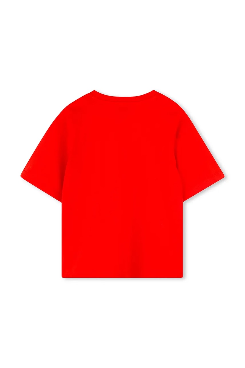 Детская хлопковая футболка Kenzo Kids цвет красный с принтом K61137 Детская хлопковая футболка Kenzo Kids цвет красный с принтом K61137