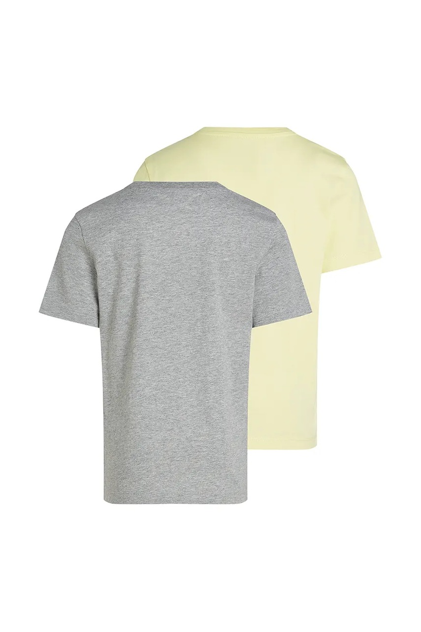 Детская хлопковая футболка Calvin Klein Jeans 2 шт цвет зелёный однотонная IB0IB01093