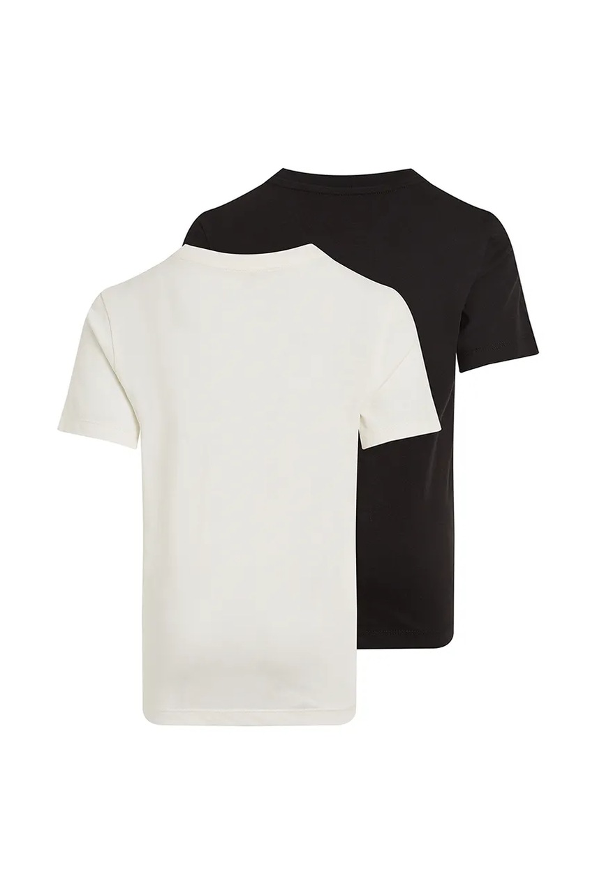 Детская хлопковая футболка Calvin Klein Jeans 2 шт цвет бежевый однотонная IB0IB02441