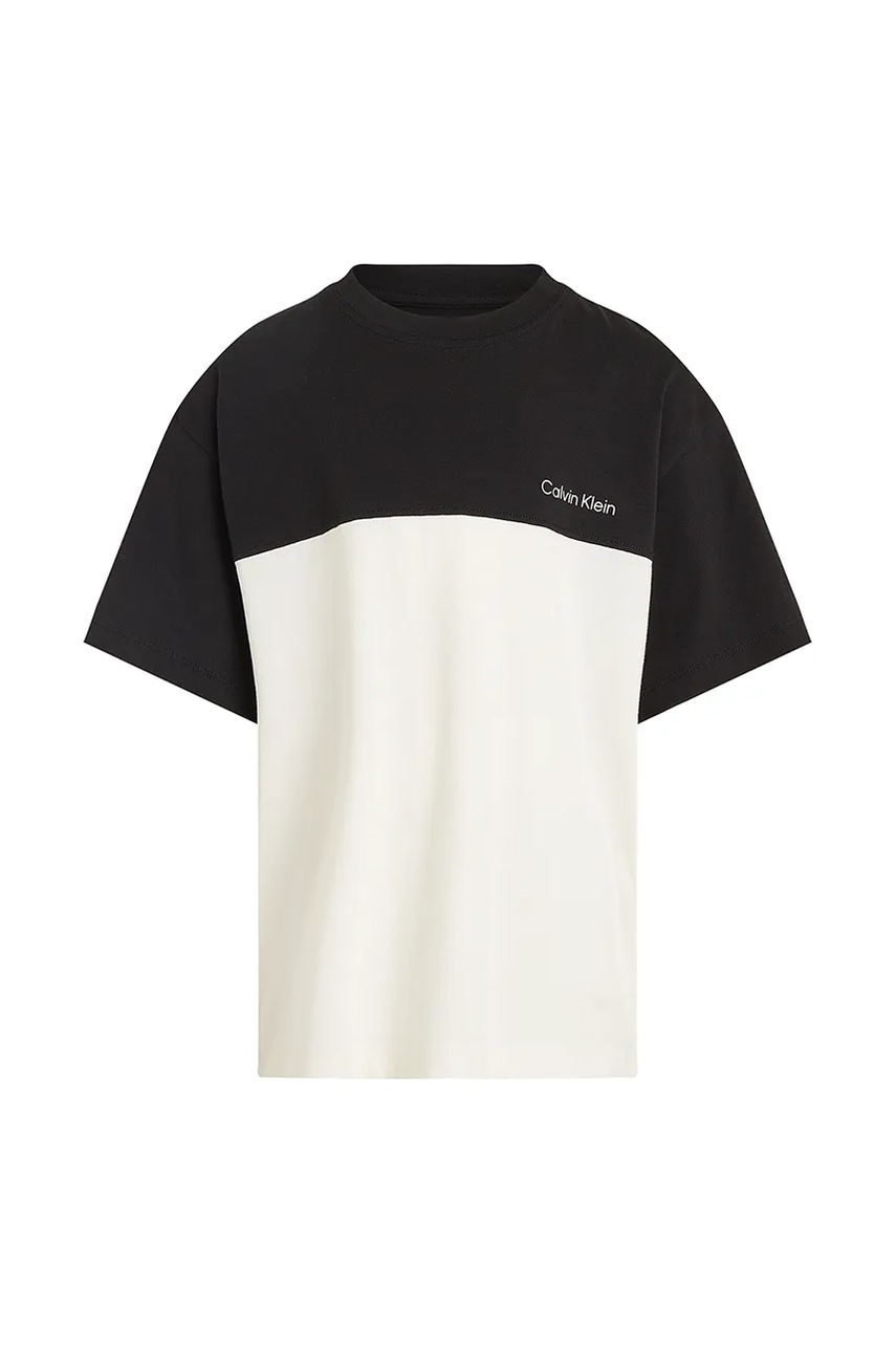 Дитяча бавовняна футболка Calvin Klein Jeans колір чорний однотонна IB0IB02450