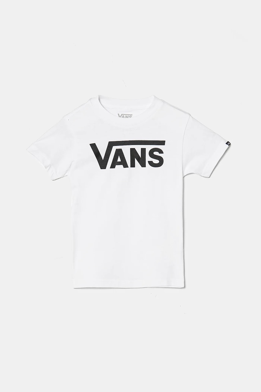 Vans tricou de bumbac pentru copii CLASSIC culoarea alb, cu imprimeu, VN0A3W76WHT1 Vans tricou de bumbac pentru copii CLASSIC culoarea alb, cu imprimeu, VN0A3W76WHT1