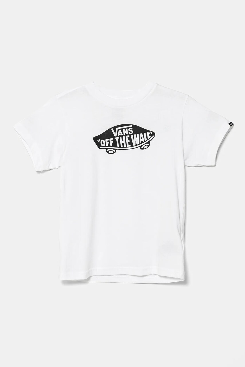 Vans tricou de bumbac pentru copii STYLE 76 culoarea alb, cu imprimeu, VN0A3IJ1WHT1