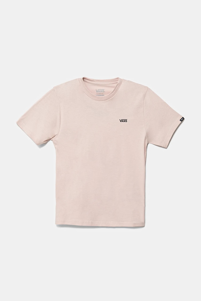 Vans tricou din bumbac LEFT CHEST TEE culoarea roz, cu imprimeu, VN0A4MQ3O3N1