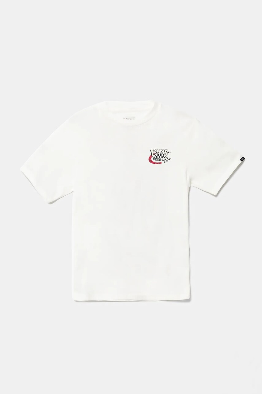 Vans tricou de bumbac pentru copii Marathon culoarea alb, cu imprimeu, VN000MK7FS81