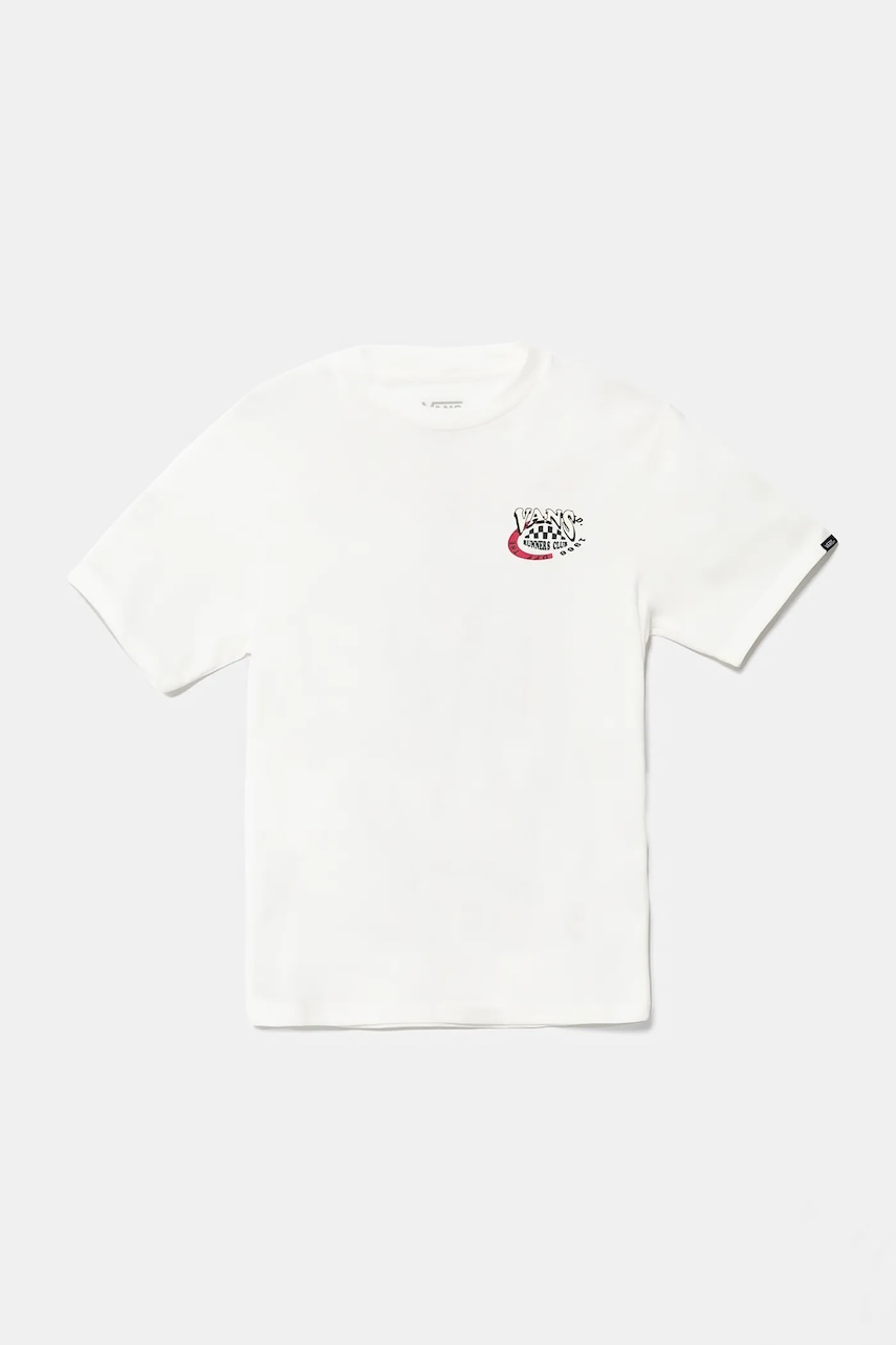 Vans tricou de bumbac pentru copii Marathon culoarea alb, cu imprimeu, VN000MK7FS81