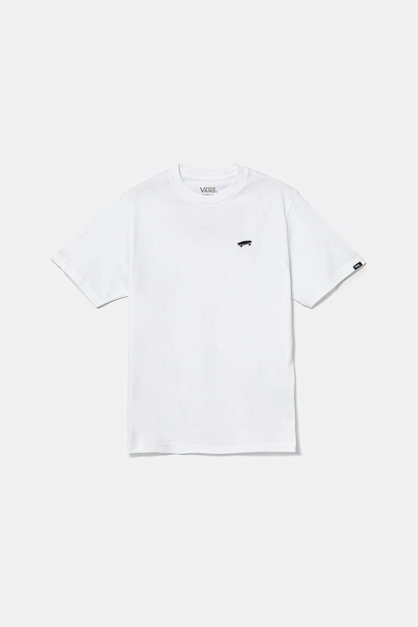 Vans tricou de bumbac pentru copii SALTON culoarea alb, uni, VN000P5SWHT1 Vans tricou de bumbac pentru copii SALTON culoarea alb, uni, VN000P5SWHT1