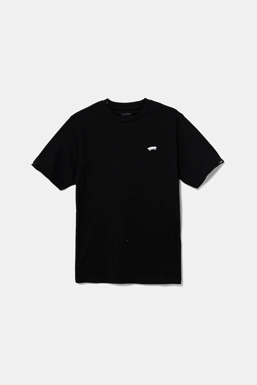 Vans tricou de bumbac pentru copii SALTON culoarea negru, neted, VN000P5SBLK1 Vans tricou de bumbac pentru copii SALTON culoarea negru, neted, VN000P5SBLK1