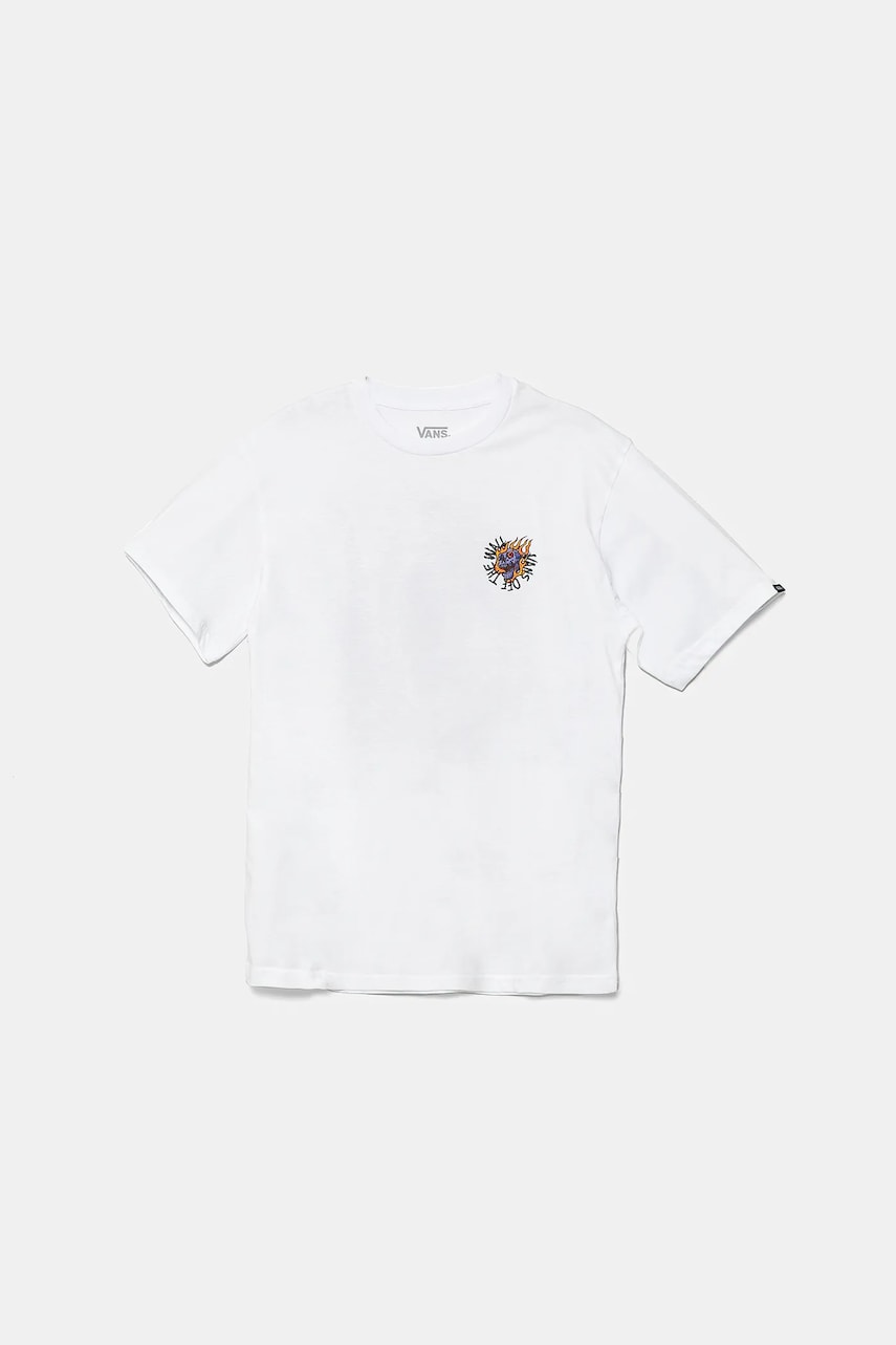 Vans tricou din bumbac Vortex culoarea alb, cu imprimeu, VN000MKHWHT1 Vans tricou din bumbac Vortex culoarea alb, cu imprimeu, VN000MKHWHT1