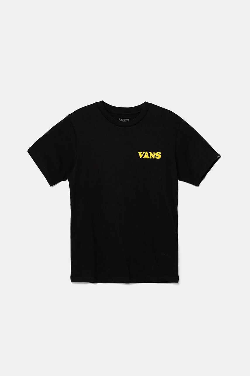 Vans tricou de bumbac pentru copii HASTA LA SHAKA culoarea negru, cu imprimeu, VN000NWQBLK1