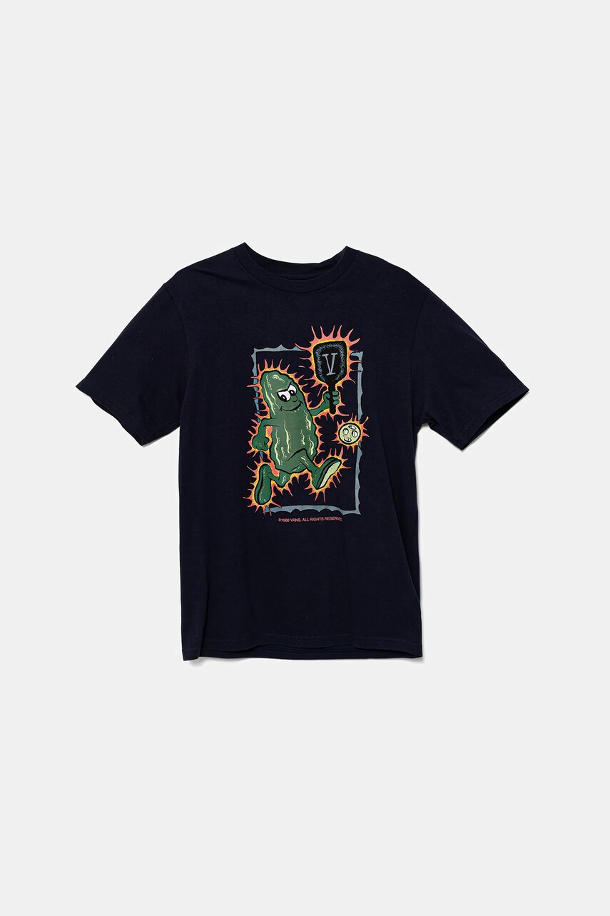Vans tricou de bumbac pentru copii Pickleballer culoarea bleumarin, cu imprimeu, VN000MKNNVY1
