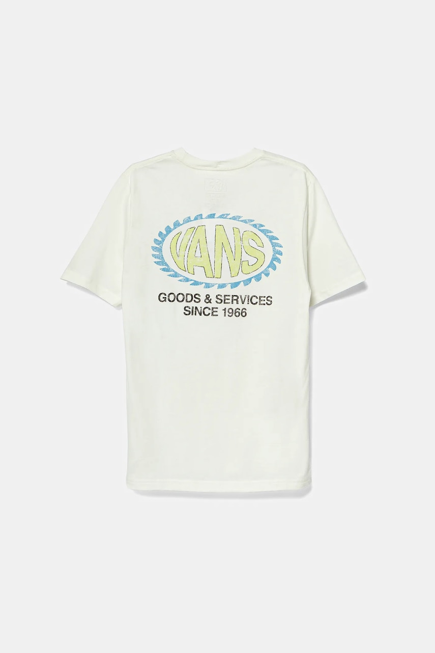 Vans tricou de bumbac pentru copii Shreddler culoarea alb, cu imprimeu, VN000MKQFS81