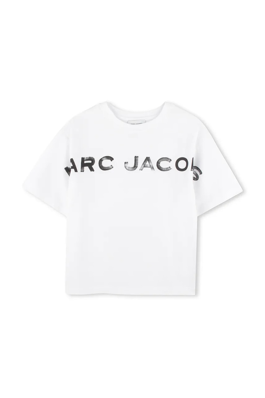 Детская хлопковая футболка Marc Jacobs цвет белый с принтом W60448 Детская хлопковая футболка Marc Jacobs цвет белый с принтом W60448
