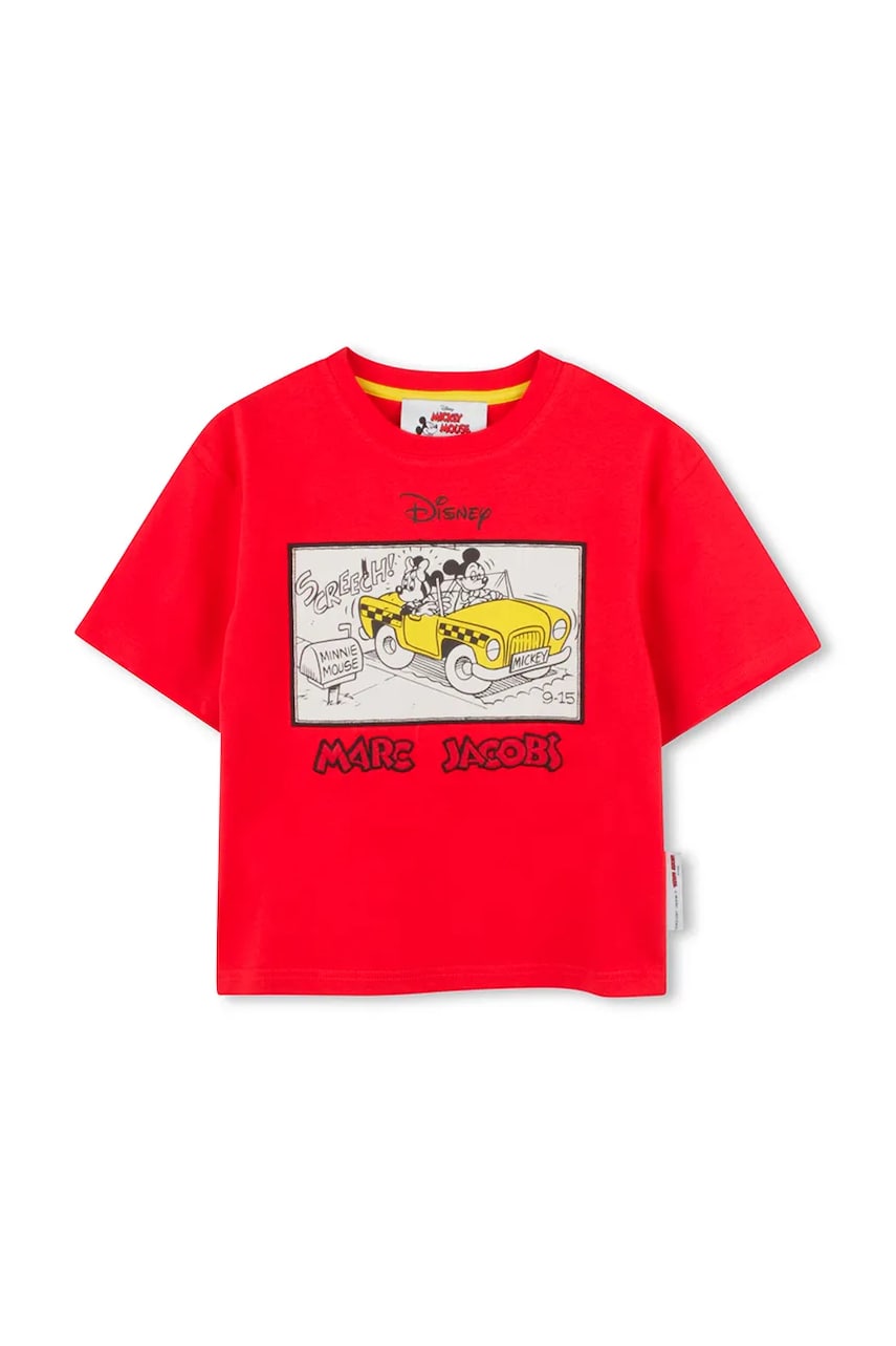 Marc Jacobs tricou de bumbac pentru copii culoarea rosu, cu imprimeu, W60450 Marc Jacobs tricou de bumbac pentru copii culoarea rosu, cu imprimeu, W60450