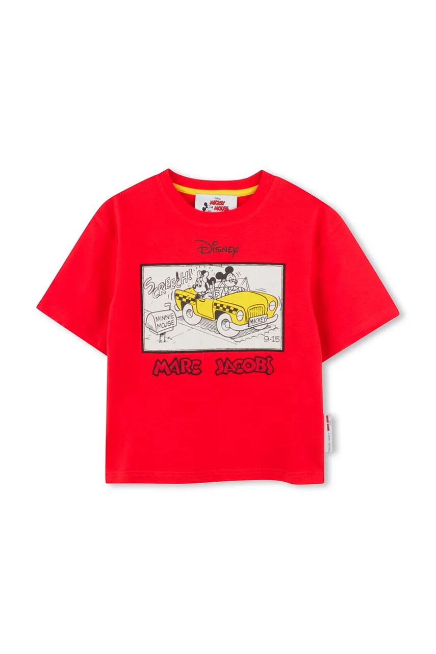 Marc Jacobs tricou de bumbac pentru copii culoarea rosu, cu imprimeu, W60450 Marc Jacobs tricou de bumbac pentru copii culoarea rosu, cu imprimeu, W60450