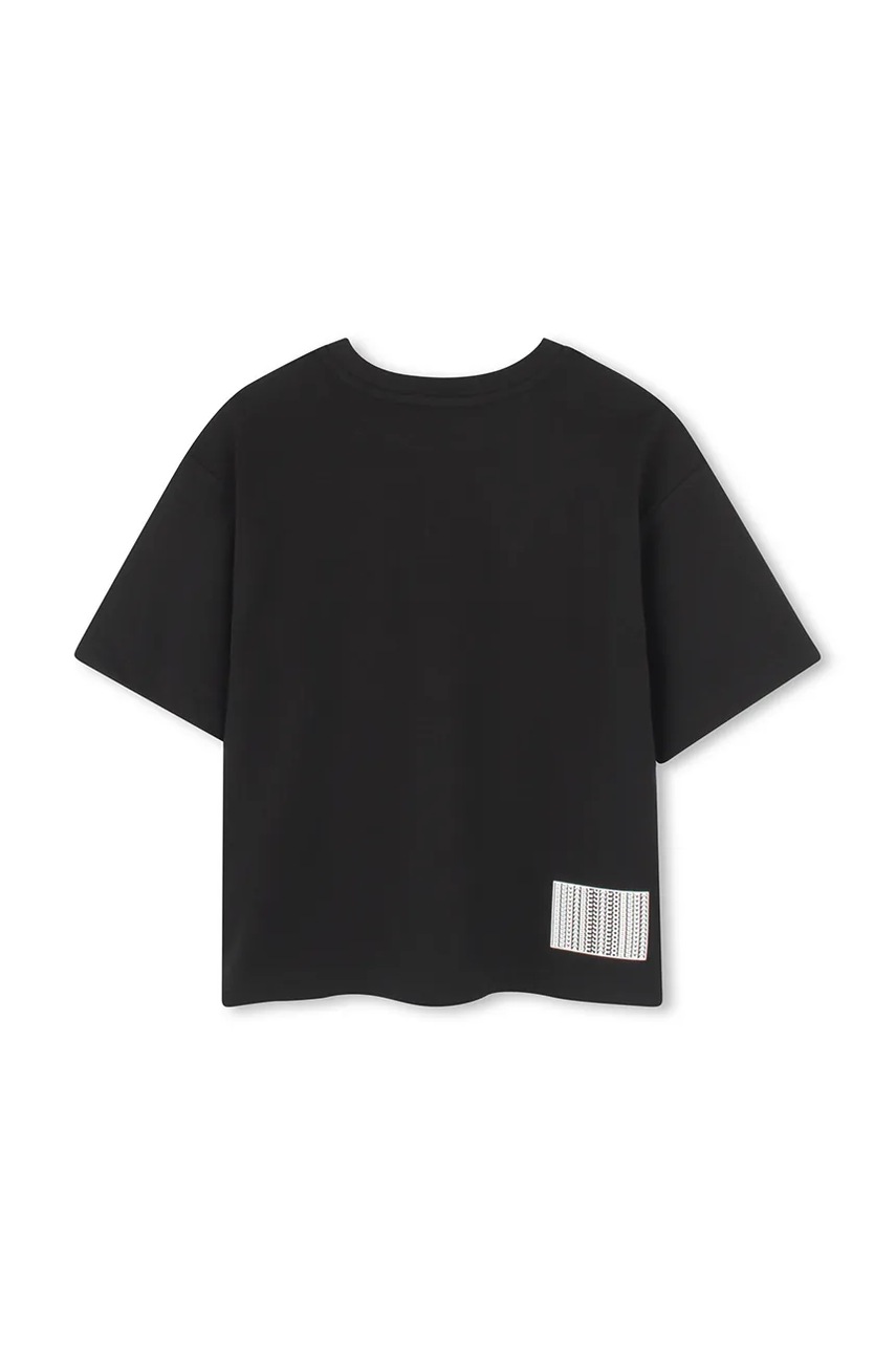 Детская хлопковая футболка Marc Jacobs цвет чёрный с принтом W60457