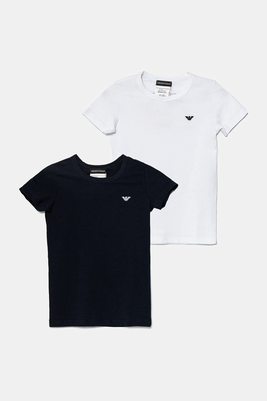Levně Dětské tričko Emporio Armani 2-pack tmavomodrá barva, EB000489 AF16036