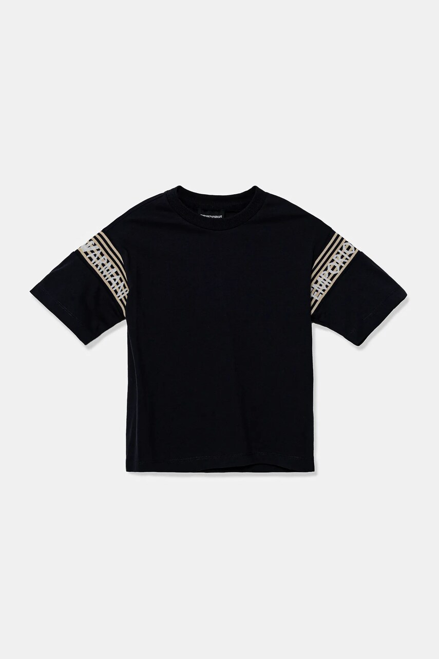Emporio Armani gyerek póló sötétkék, nyomott mintás, EB000121 AF13306 akciós termékkép 1