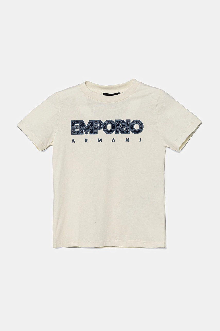 Детская хлопковая футболка Emporio Armani 3 шт цвет синий с принтом EB000320 AF13913