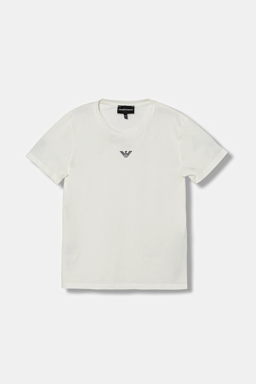 Emporio Armani tricou de bumbac pentru copii culoarea negru, cu imprimeu, EB000421 AF15013