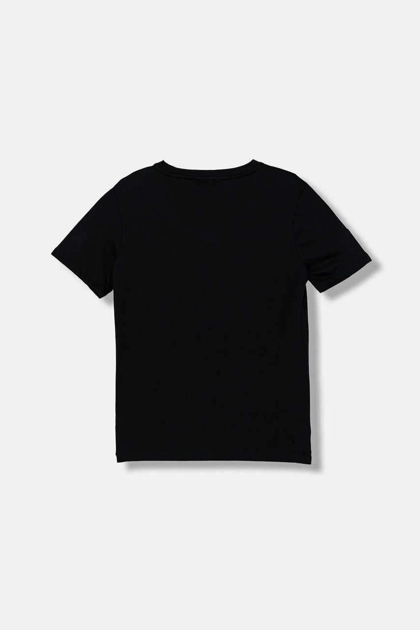 Детская хлопковая футболка Emporio Armani цвет чёрный с принтом EB000421 AF15013 Детская хлопковая футболка Emporio Armani цвет чёрный с принтом EB000421 AF15013