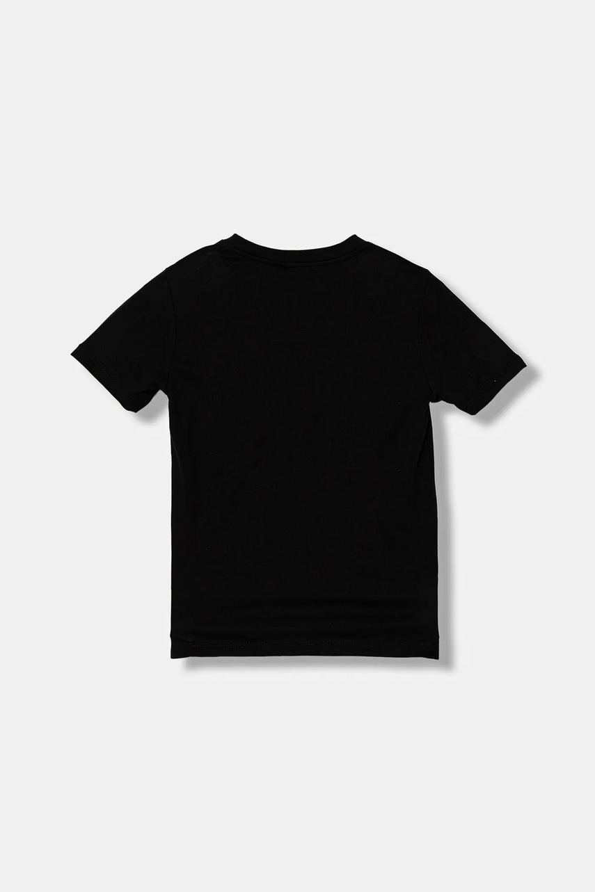 Детская хлопковая футболка Emporio Armani цвет чёрный с принтом EB000421 AF15013 Детская хлопковая футболка Emporio Armani цвет чёрный с принтом EB000421 AF15013