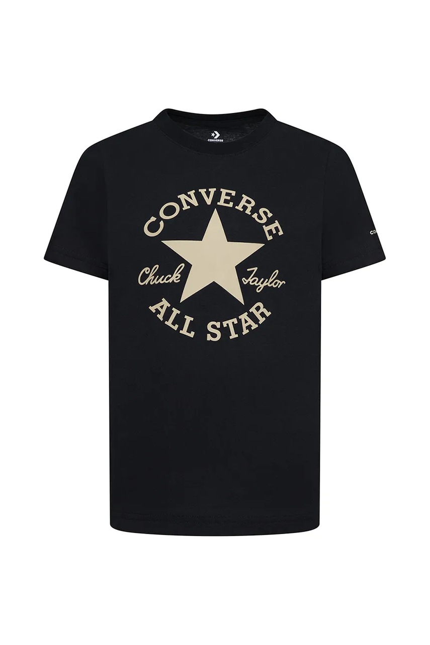 Converse tricou copii culoarea negru, cu imprimeu, 8CD483