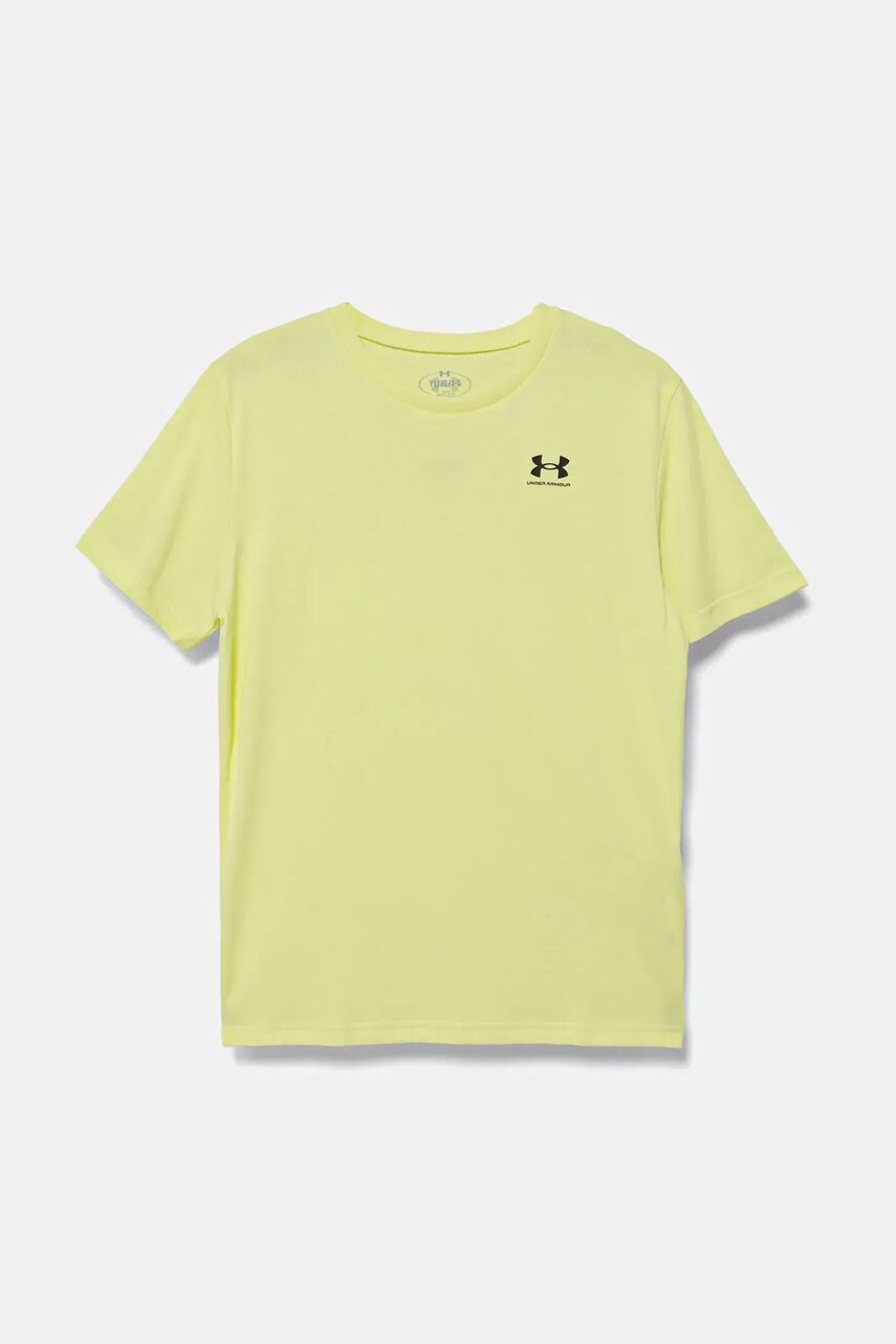 Under Armour tricou copii SPORTSTYLE LC SS culoarea verde, cu imprimeu, 1389962